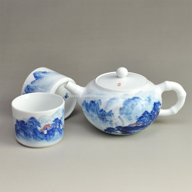 大人気 手絵花鳥紋 景德镇 急須 茶器 茶道具 陶磁器 現代工芸品