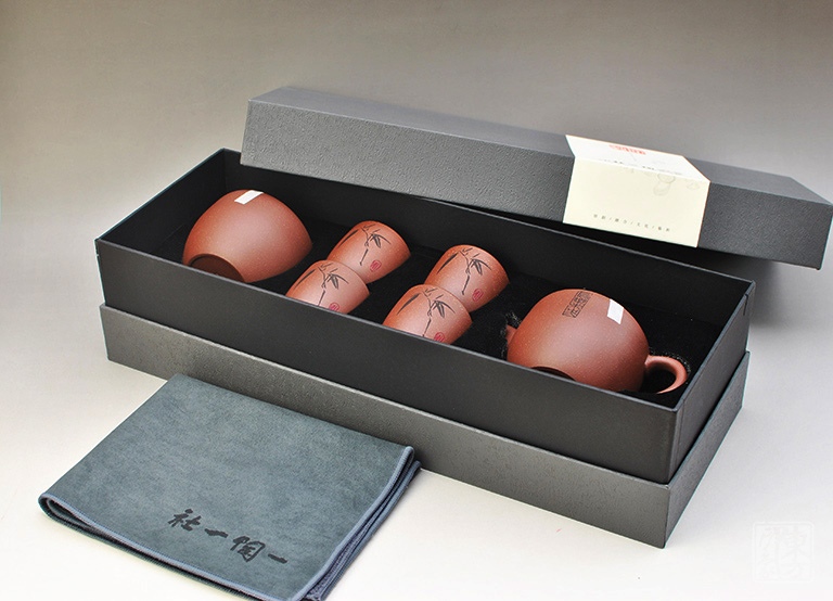 宜兴原矿紫泥紫砂茶具六件套：长乐未央