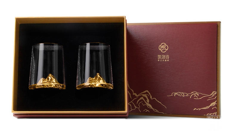 “江山”大师级手工水晶威士忌杯（对杯）