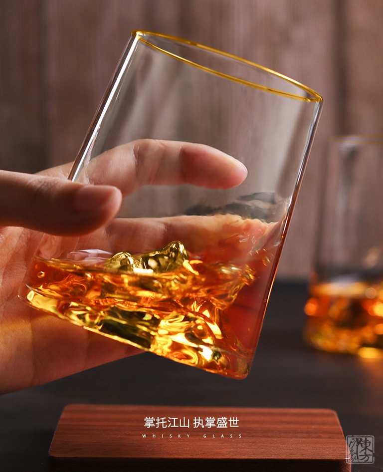 “江山”大师级手工水晶威士忌杯（对杯）