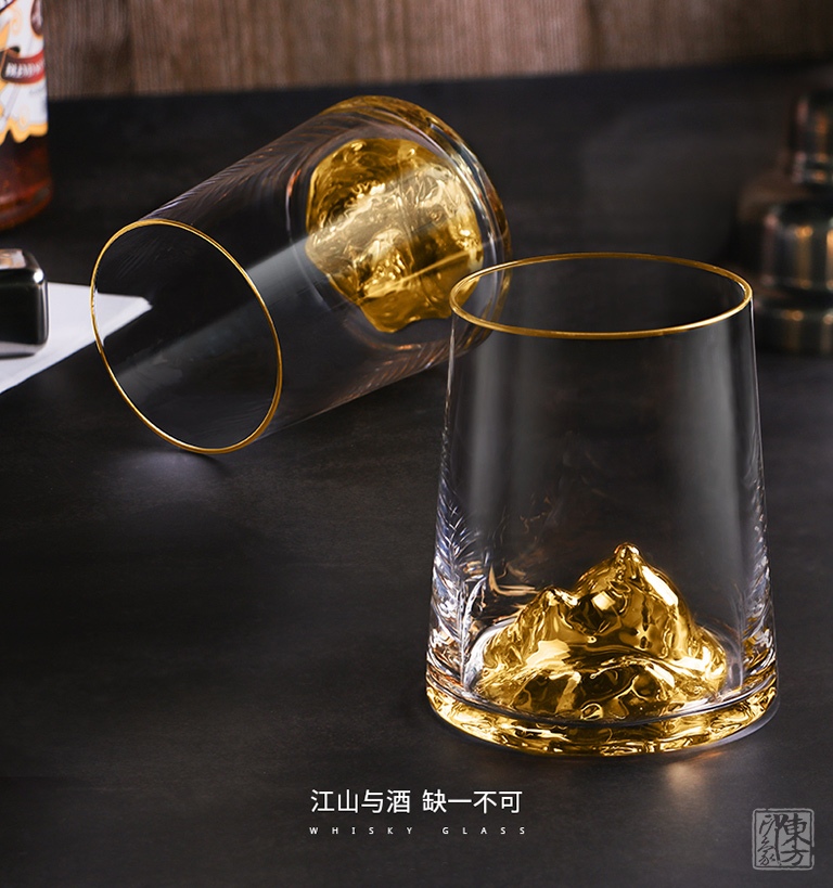 “江山”大师级手工水晶威士忌杯（对杯）