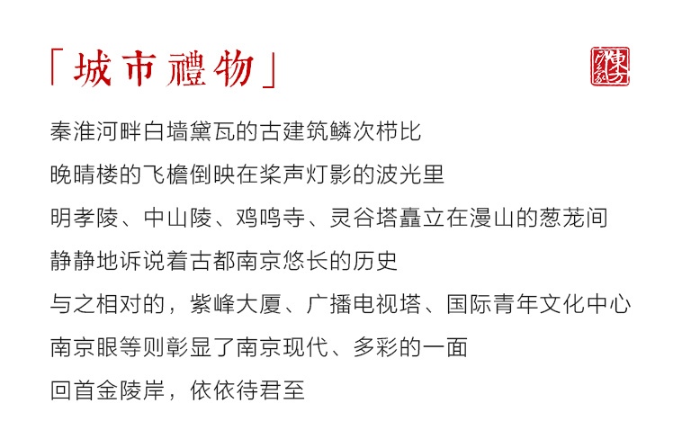 “城市礼物”双面晶雕手绘赏盘：金陵南京（Φ25.5cm）