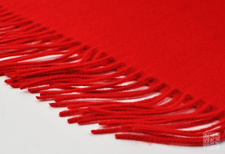 100%绵羊毛秋冬款围巾（中国红）