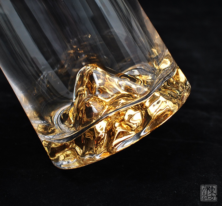 手作水晶玻璃威士忌杯（对杯）：金山银山