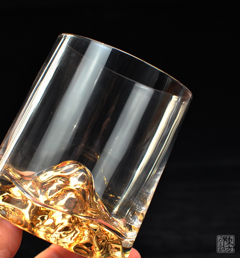 手作水晶玻璃威士忌杯（对杯）：金山银山
