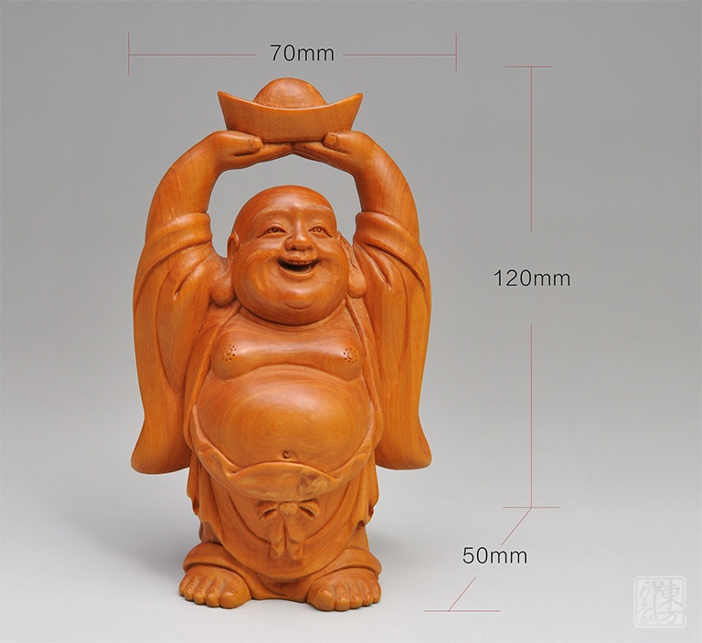 乐清黄杨木雕摆件/把玩件：招财弥勒（孤品）