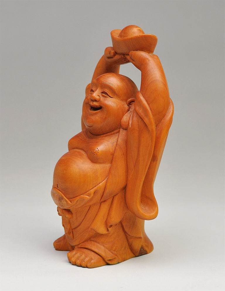 乐清黄杨木雕摆件/把玩件：招财弥勒（孤品）