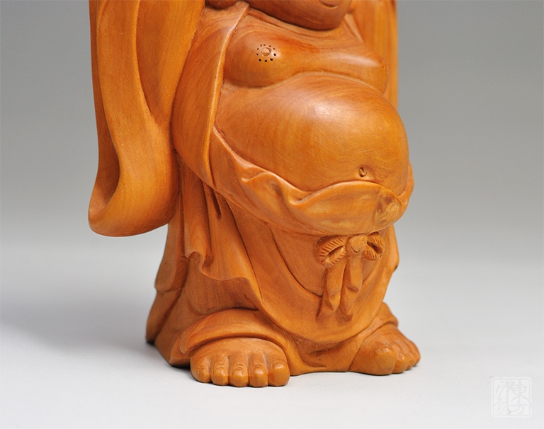 乐清黄杨木雕摆件/把玩件：招财弥勒（孤品）