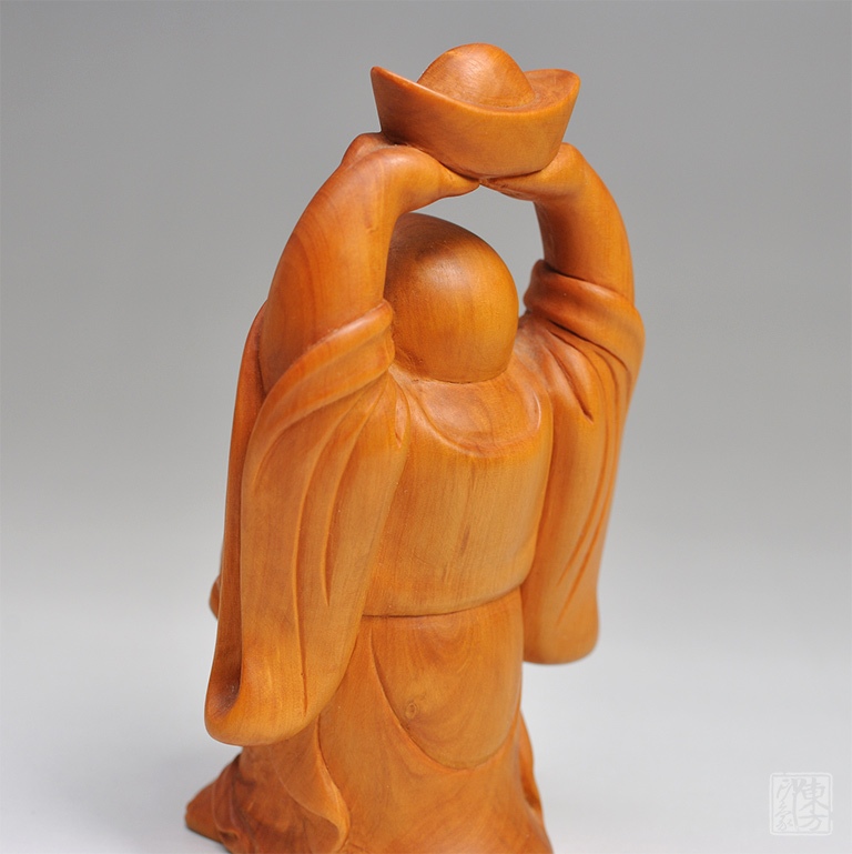 乐清黄杨木雕摆件/把玩件：招财弥勒（孤品）