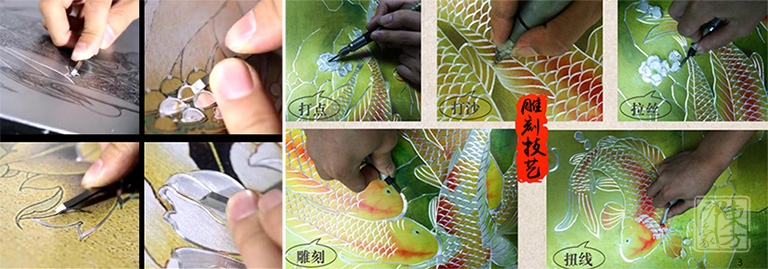 纯手工铜板金雕画：一帆风顺