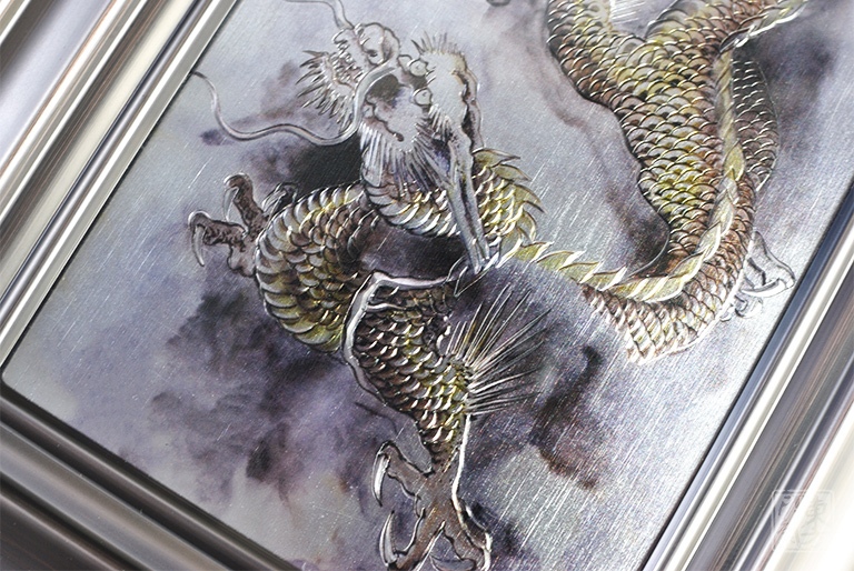 纯手工铝板彩雕工艺画：南宋陈容《云龙图》