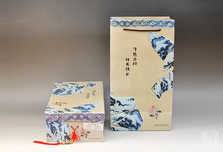半陶釉万寿高脚杯茶壶套装：开片古陶（微瑕）