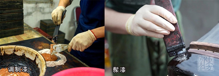 平遥推光漆器手工堆漆彩绘双层首饰盒：国色芳华