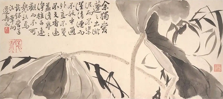 黑檀木立体浮雕笔筒：荷塘胜境