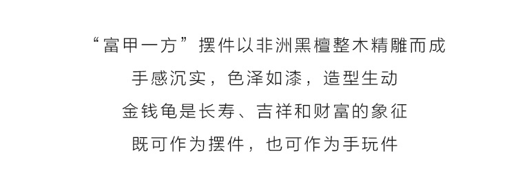 黑檀木雕金钱龟摆件文玩：富甲一方