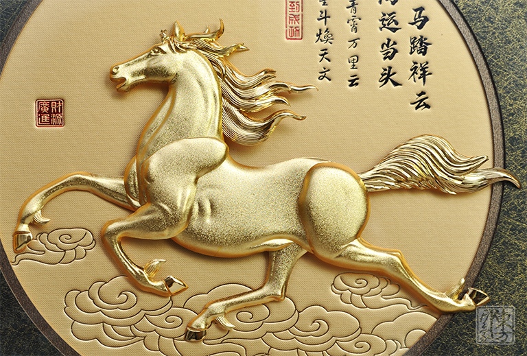 立体金箔框画:马踏祥云