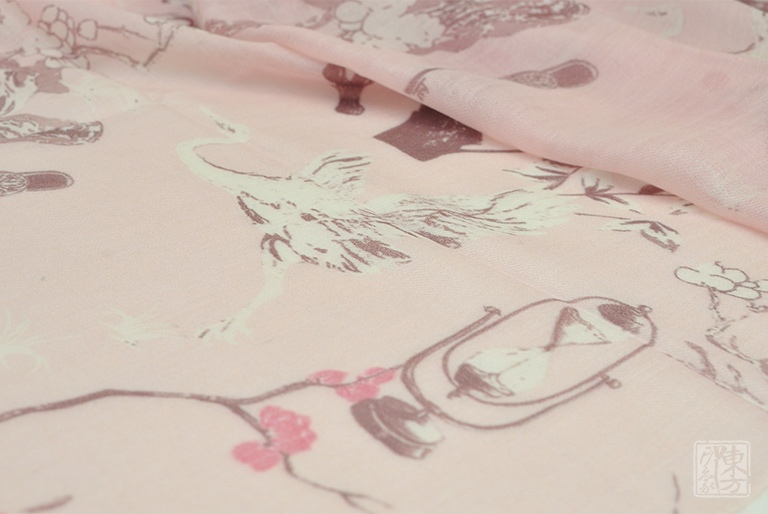 高精纺100%纯羊绒围巾:梅香如故(桃夭色)