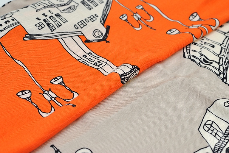 绵羊毛桑蚕丝混纺秋冬款大方巾围巾披肩: 罗马风情