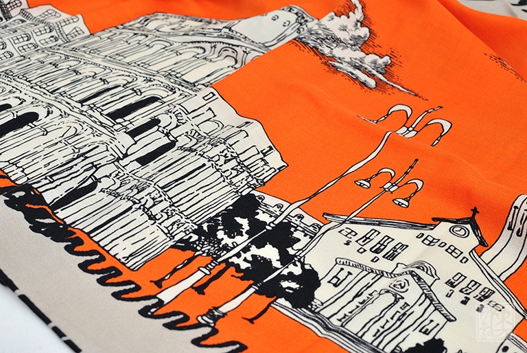 绵羊毛桑蚕丝混纺秋冬款大方巾围巾披肩: 罗马风情