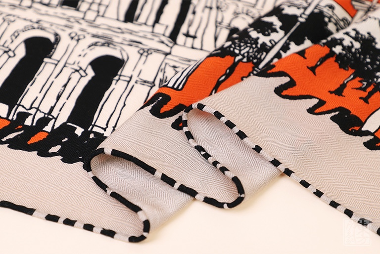 绵羊毛桑蚕丝混纺秋冬款大方巾围巾披肩: 罗马风情