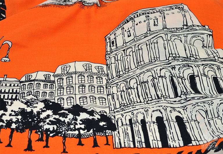 绵羊毛桑蚕丝混纺秋冬款大方巾围巾披肩: 罗马风情