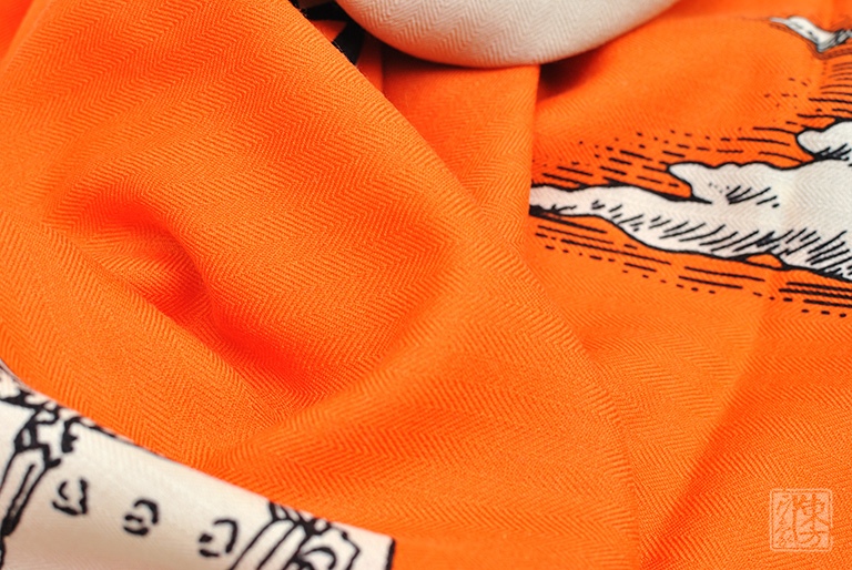 绵羊毛桑蚕丝混纺秋冬款大方巾围巾披肩: 罗马风情