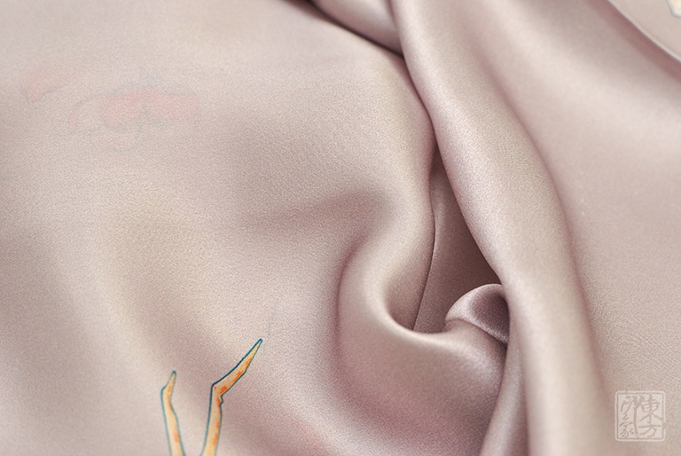 100%桑蚕丝/真丝素绉缎丝巾长巾:暗香疏影