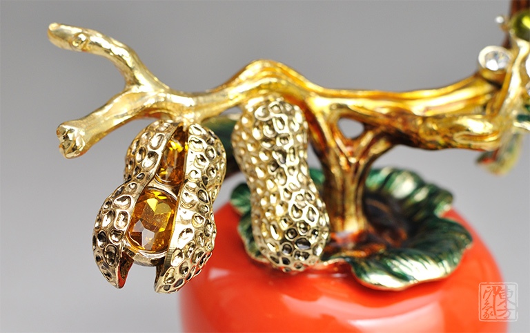 手工珐琅彩工艺摆件:好柿发生