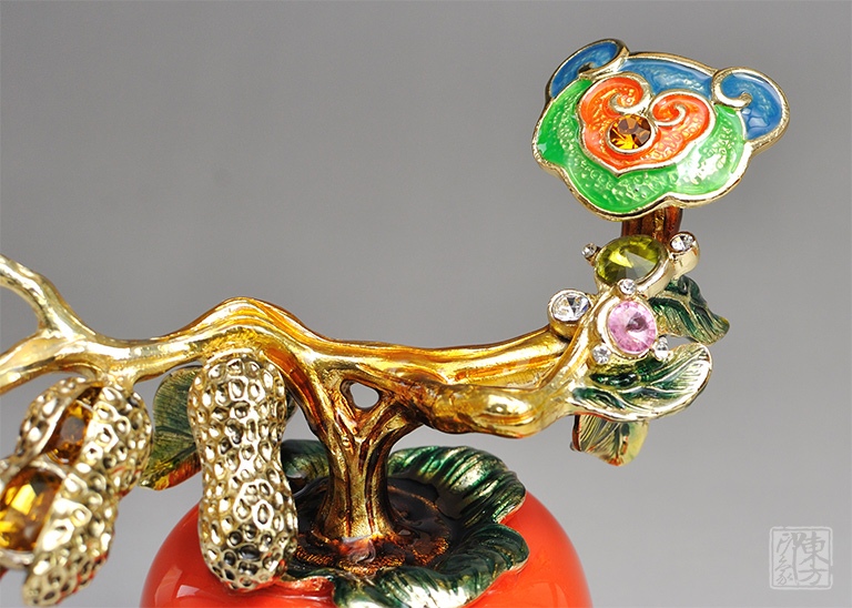 手工珐琅彩工艺摆件:好柿发生