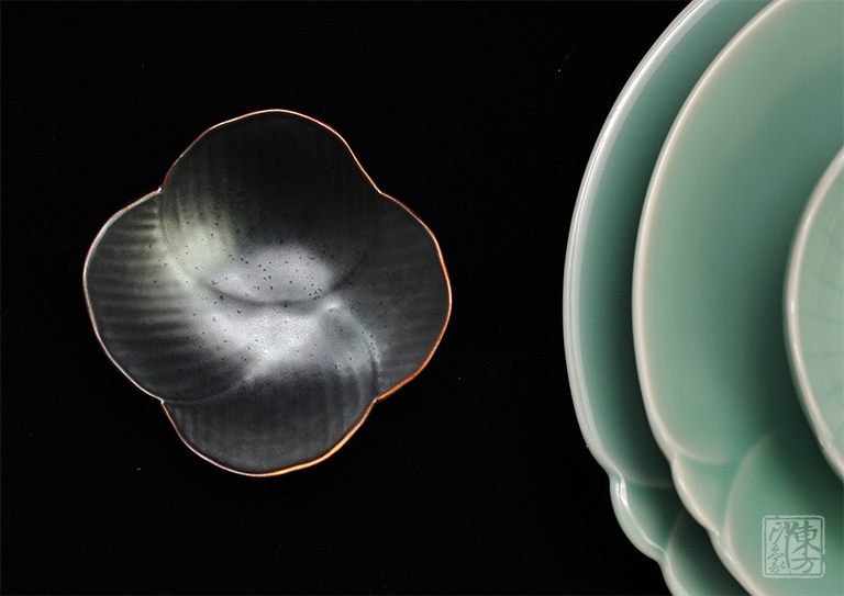 龙泉青瓷（弟窑·天青釉）一人食餐具：繁花