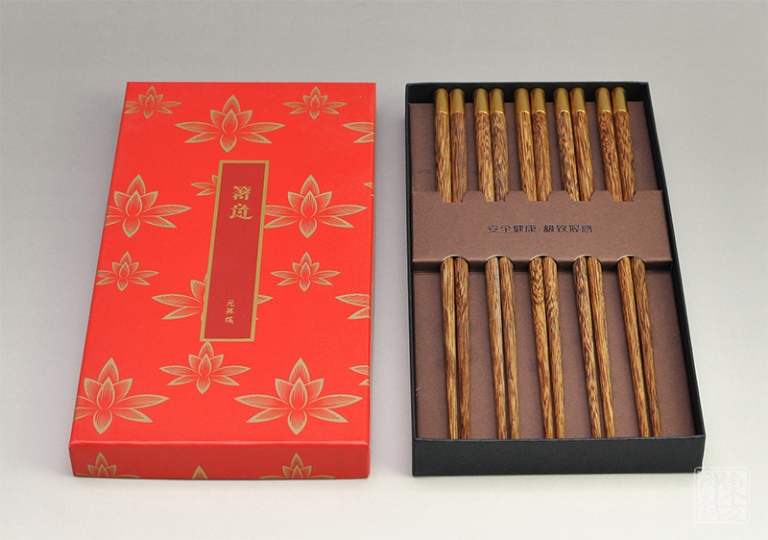 南美鸡翅木筷子:箸意(五双装)合家欢
