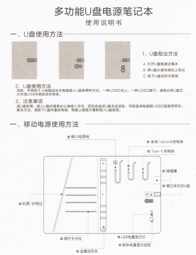 丝绸“千祥云集”多功能U盘电源笔记本