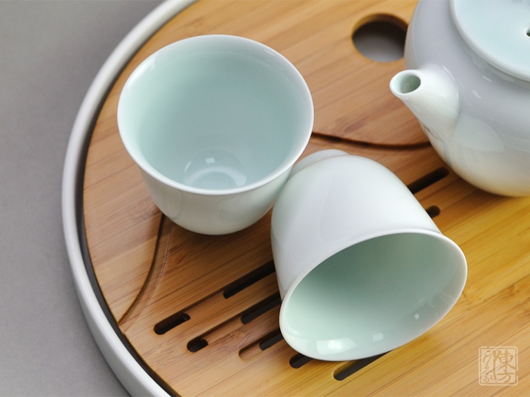 婺州窑青瓷茶具套装：明月山水