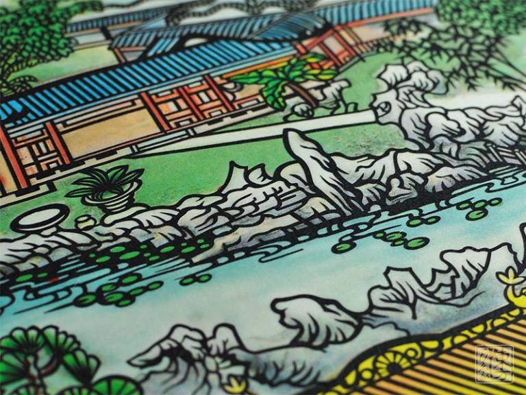 丝绸卷轴剪纸画套装：“北京印象”之名胜古迹卷